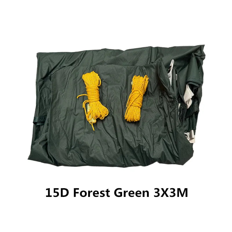 Camping tarp detail